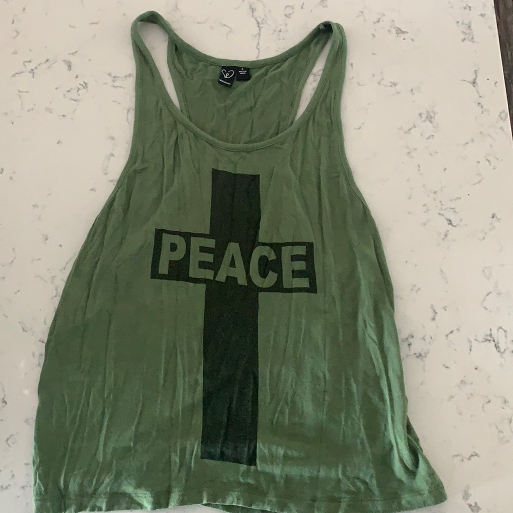 Windsor Army Green Peace Tank Top